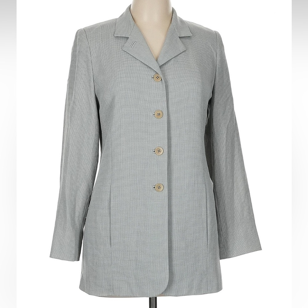 Vintage Alex Garfield & Marks Women’s Long Blazer Jacket Gray Tailored Size 6 S